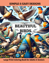 Load image into Gallery viewer, Beautiful Birds Large Print Coloring Book for Adults & Seniors