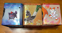 Load image into Gallery viewer, Set of 3 Empty Pokemon TCG Stacking Tins - Fighting, Fire, Darkness