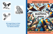 Load image into Gallery viewer, Beautiful Birds Large Print Coloring Book for Adults &amp; Seniors
