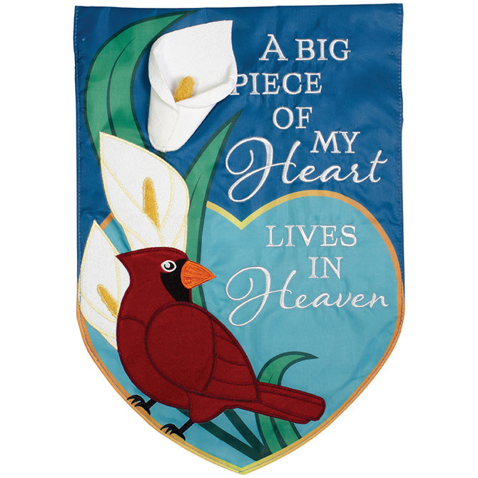 A Piece of My Heart is In Heaven Cardinal Garden Flag