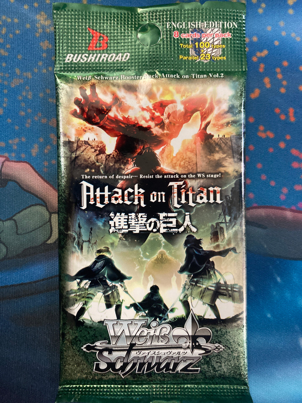 English Single pack of Attack on Titan Vol 2!!  (Weiss Schwarz) Live Opening
