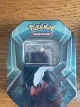 Load image into Gallery viewer, Darkrai 3 pack Tin- Comes with 3 Promo's and 3 packs
