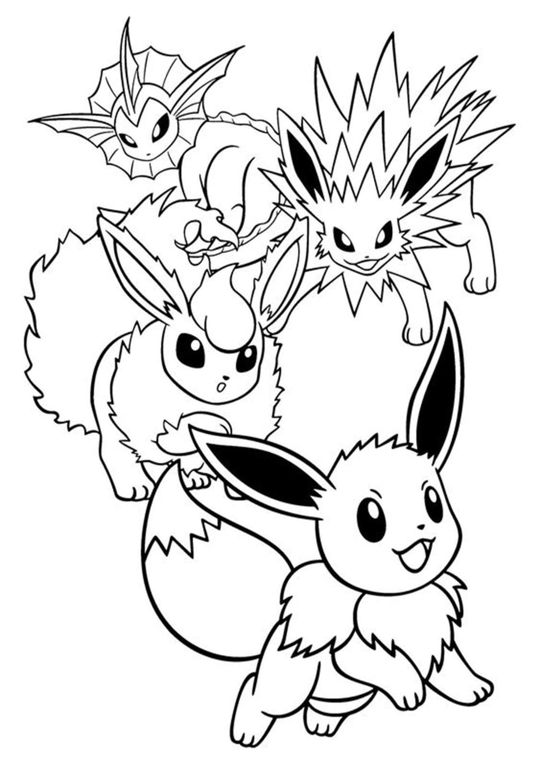 Eevie Evolutions Coloring Page